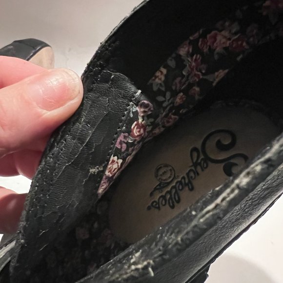 Seychelles Womens Black Almond Toe Leather Hook and Loop High Heel Bootie Size 9 - Picture 11 of 11